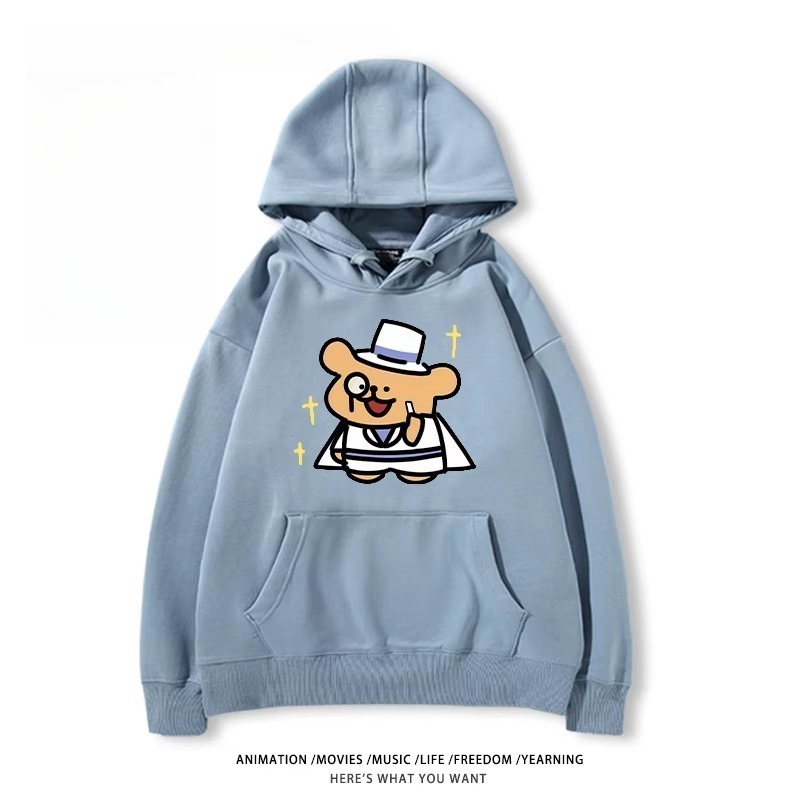 缐條小狗X名偵探柯南新款 親子情侶男女款連帽衛衣