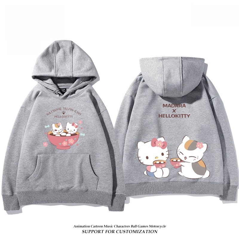 夏目友人帳貓咪老師X三麗鷗新款 親子情侶男女連帽衛衣