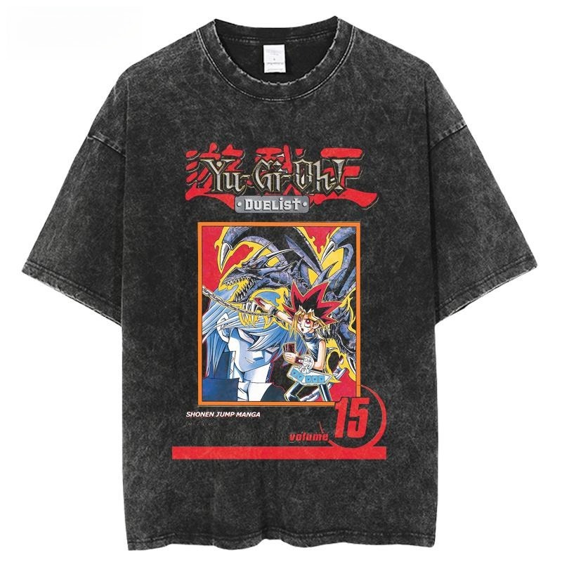 遊戲王水洗做舊  印花水洗短袖