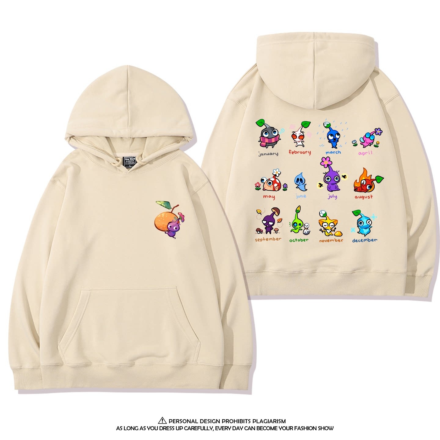 皮克敏PIKMIN4聯名衛衣新款 親子情侶裝連帽衛衣