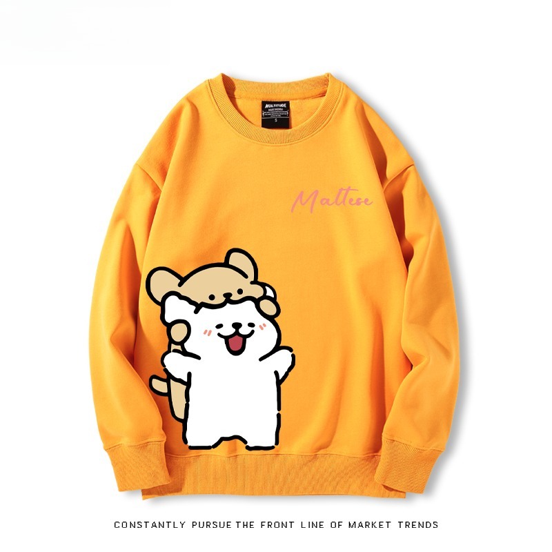 線條小狗 聯名親子情侶裝 圓領長袖