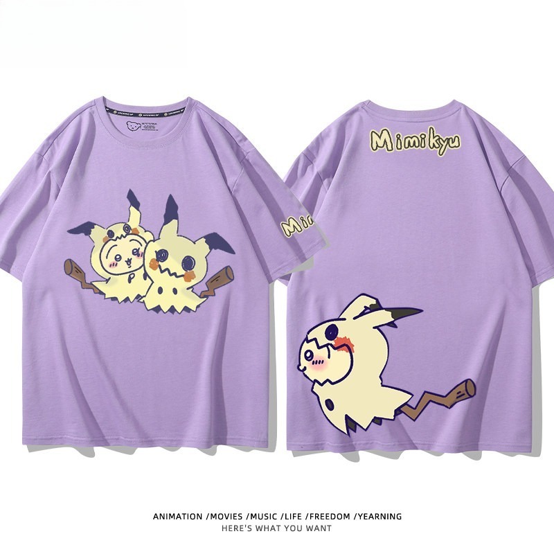 Chiikawa X 寶可夢 2026親子情侶男女同款 印花短袖T恤
