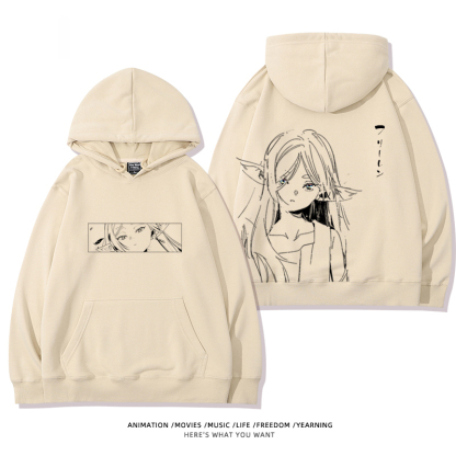 葬送的芙莉蓮 2024秋冬新款親子情侶裝薄絨款連帽衛衣