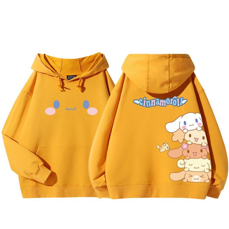 三麗鷗大耳朵狗聯名衛衣2023秋冬新款親子情侶裝薄絨款連帽衛衣