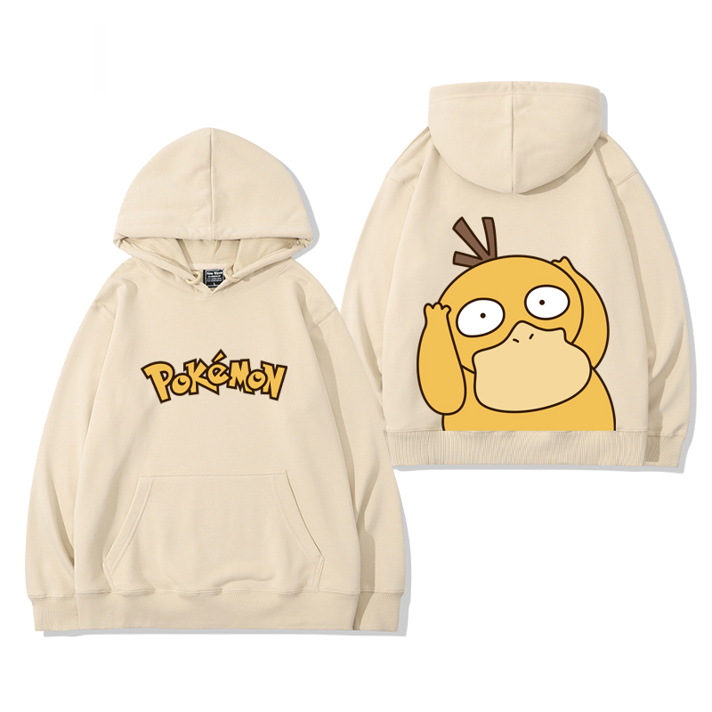 精靈寶可夢可達鴨 衛衣2025秋冬新款親子情侶裝連帽衛衣