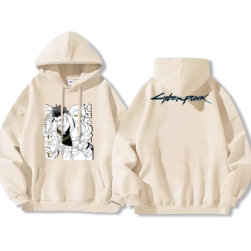 賽博朋克 聯名衛衣2024秋冬新款親子情侶裝薄絨款連帽衛衣