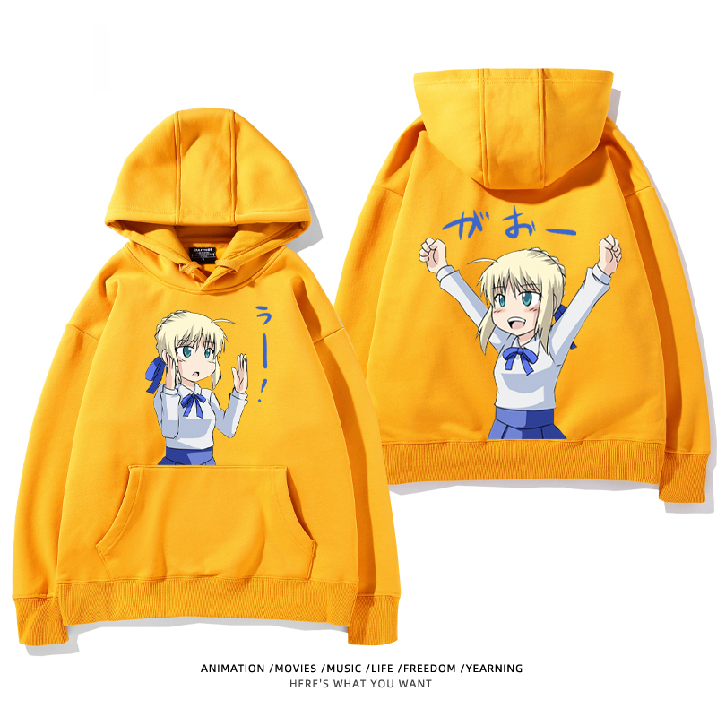 fate 2024秋冬新款親子情侶裝薄絨款連帽衛衣