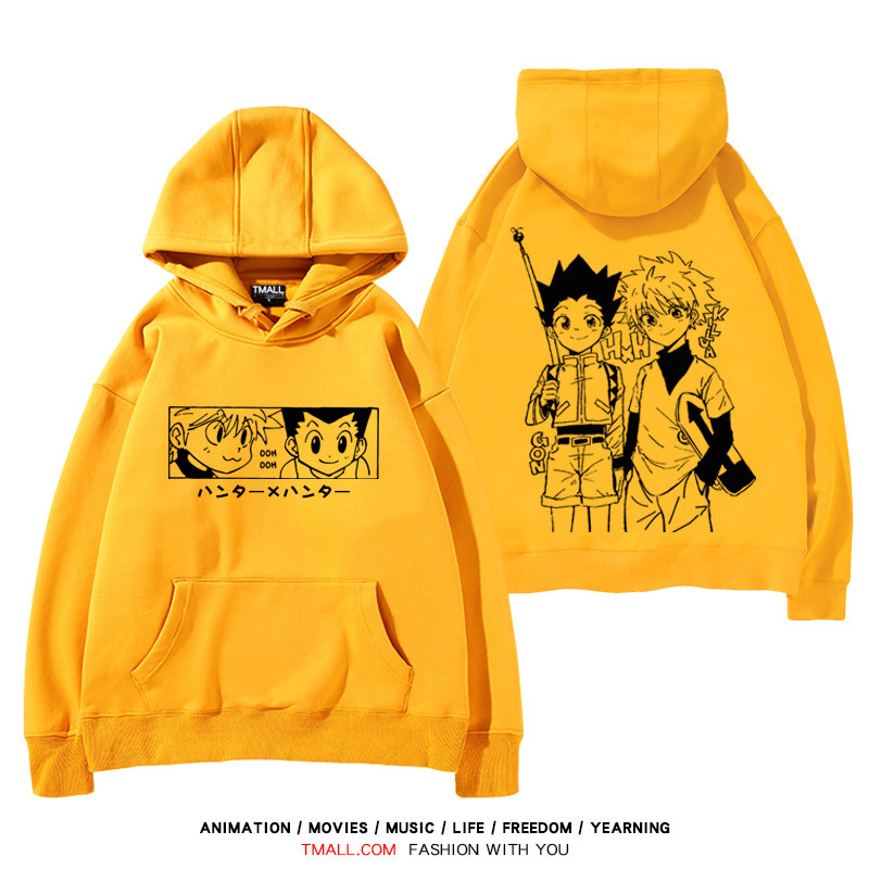 全職獵人 聯名衛衣2024秋冬新款親子情侶裝薄絨款連帽衛衣