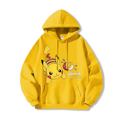 寶可夢 聯名衛衣2024秋冬新款親子情侶裝薄絨款連帽衛衣