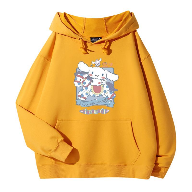 三麗鷗大耳狗聯名衛衣2023秋冬新款親子情侶裝薄絨款連帽衛衣
