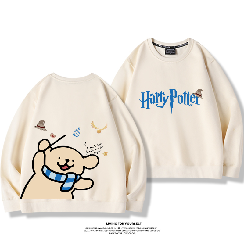 線條小狗2023親子情侶裝 圓領長袖