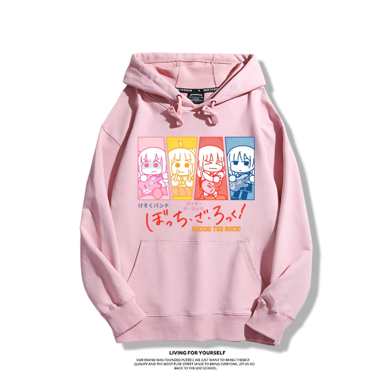 孤獨搖滾聯名衛衣2023秋冬新款親子情侶裝薄絨款連帽衛衣