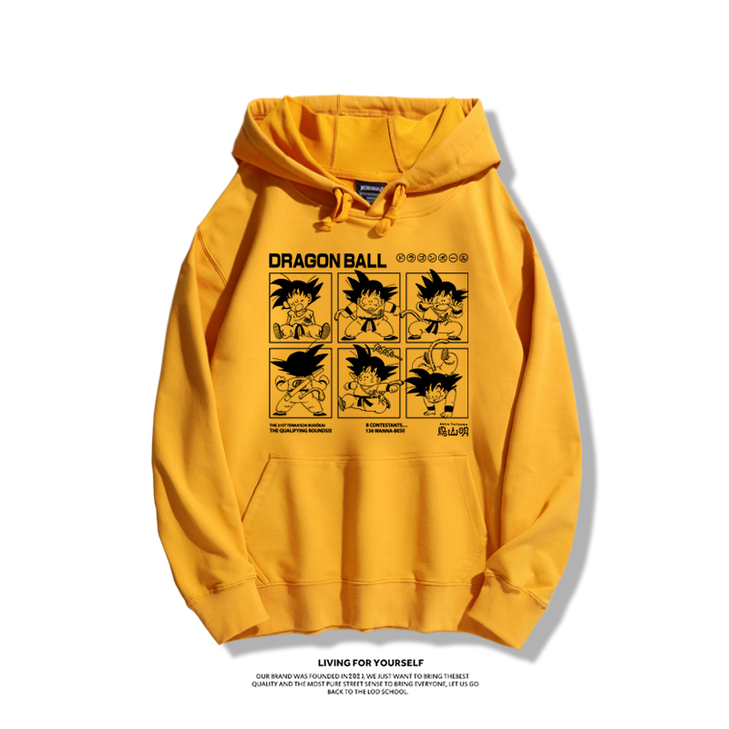 七龍珠聯名衛衣2023秋冬新款親子情侶裝薄絨款連帽衛衣