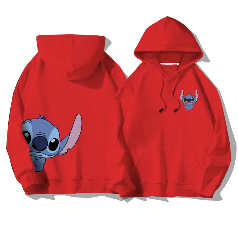 史迪仔聯名hiphop2025秋冬新款 親子情侶男女連帽衛衣