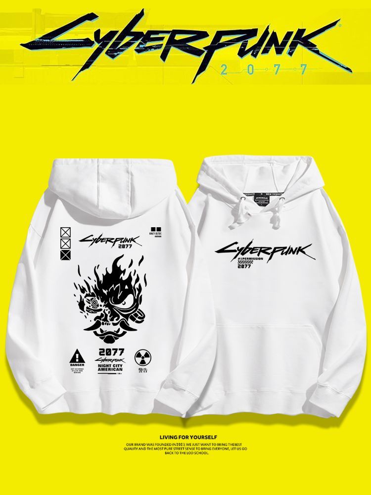 電馭叛客2077聯名衛衣2025秋冬新款親子情侶裝連帽衛衣
