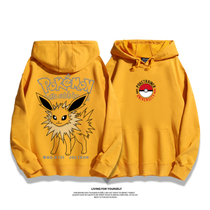 寶可夢聯名衛衣2023秋冬新款親子情侶裝薄絨款連帽衛衣