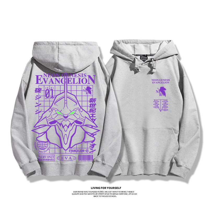 EVA新世紀福音戰士聯名衛衣2023秋冬新款親子情侶裝薄絨款連帽衛衣