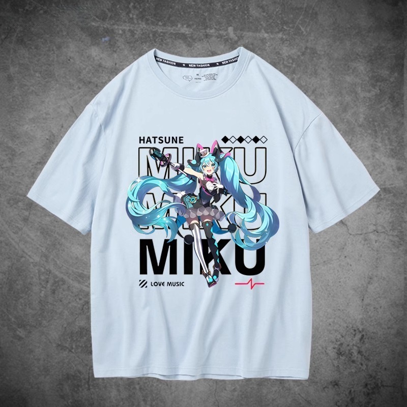 初音未來聯名衛衣2024秋冬新款親子情侶裝薄絨款連帽衛衣