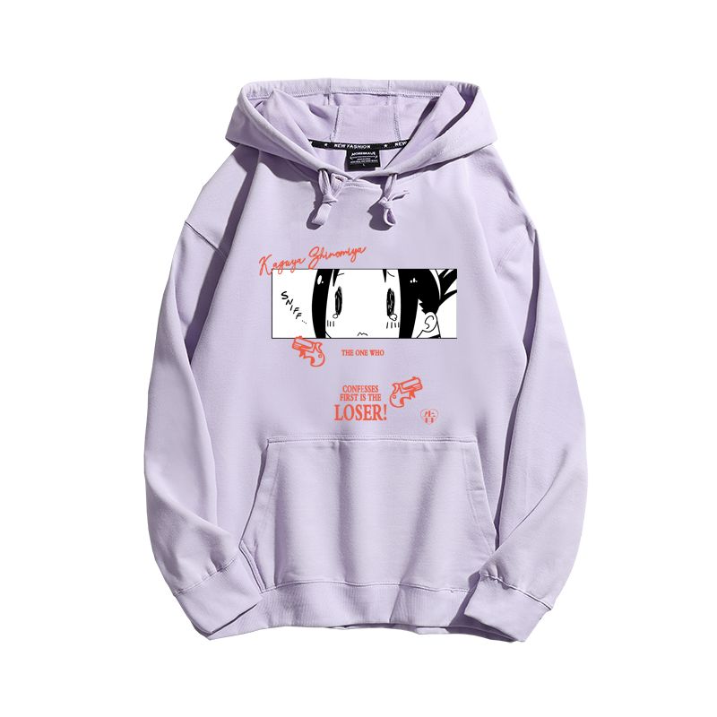 輝夜大小姐想讓我告白聯名衛衣2024秋冬新款親子情侶裝薄絨款連帽衛衣