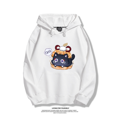 原神散兵貓貓聯名衛衣2023秋冬新款親子情侶裝薄絨款連帽衛衣