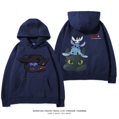 馴龍高手 聯名衛衣2024秋冬新款親子情侶裝薄絨款連帽衛衣