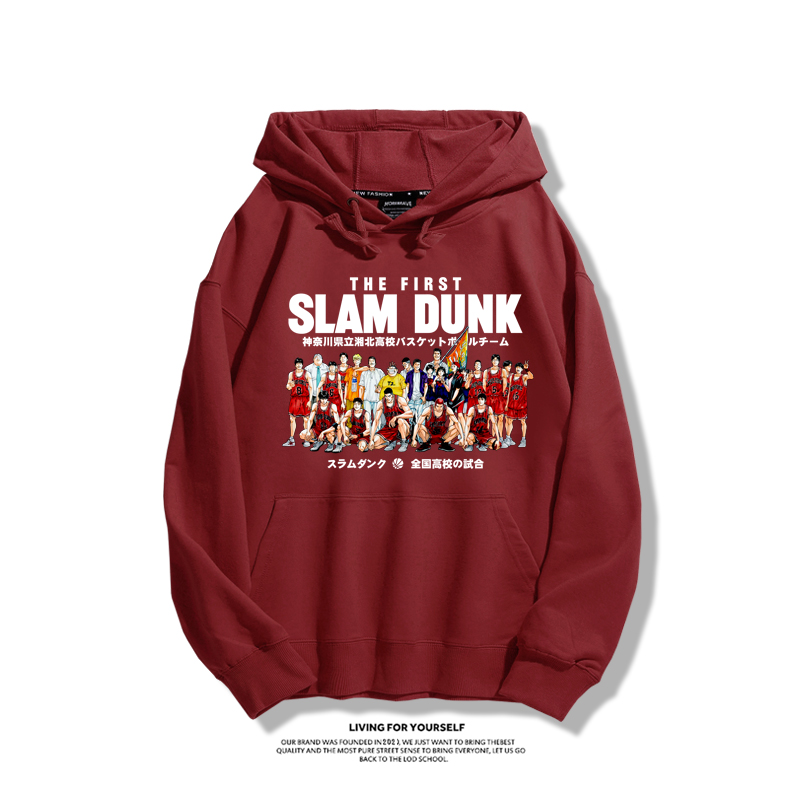 灌籃高手聯名衛衣2024秋冬新款親子情侶裝薄絨款連帽衛衣