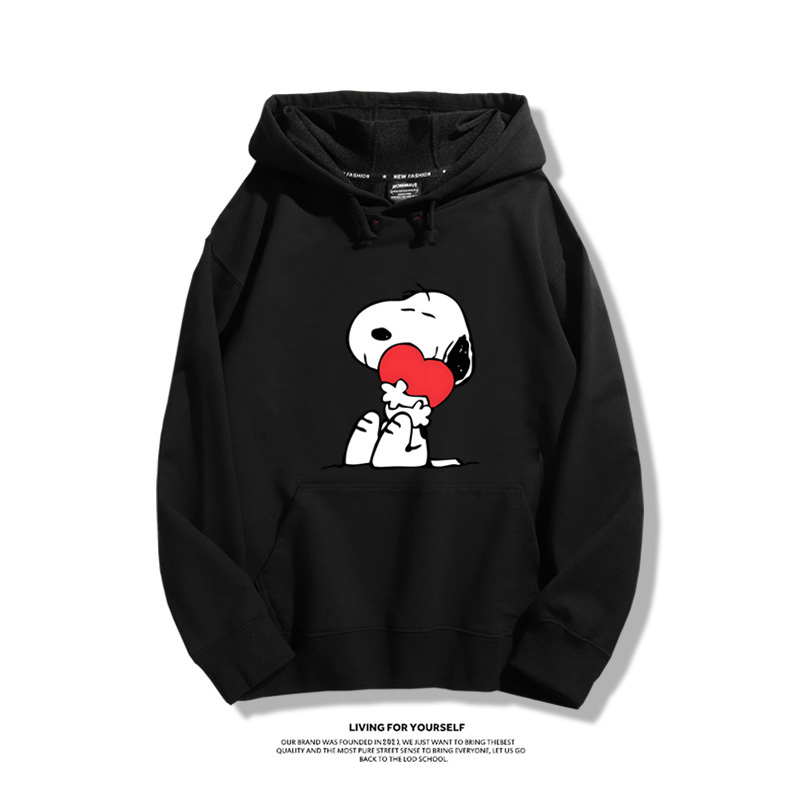 史努比聯名衛衣2023秋冬新款親子情侶裝薄絨款連帽衛衣