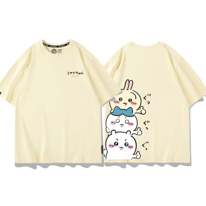 Chiikawa聯名衛衣2024秋冬新款親子情侶裝薄絨款連帽衛衣