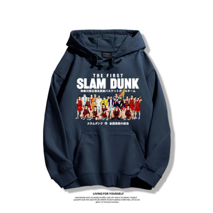 灌籃高手聯名衛衣2024秋冬新款親子情侶裝薄絨款連帽衛衣