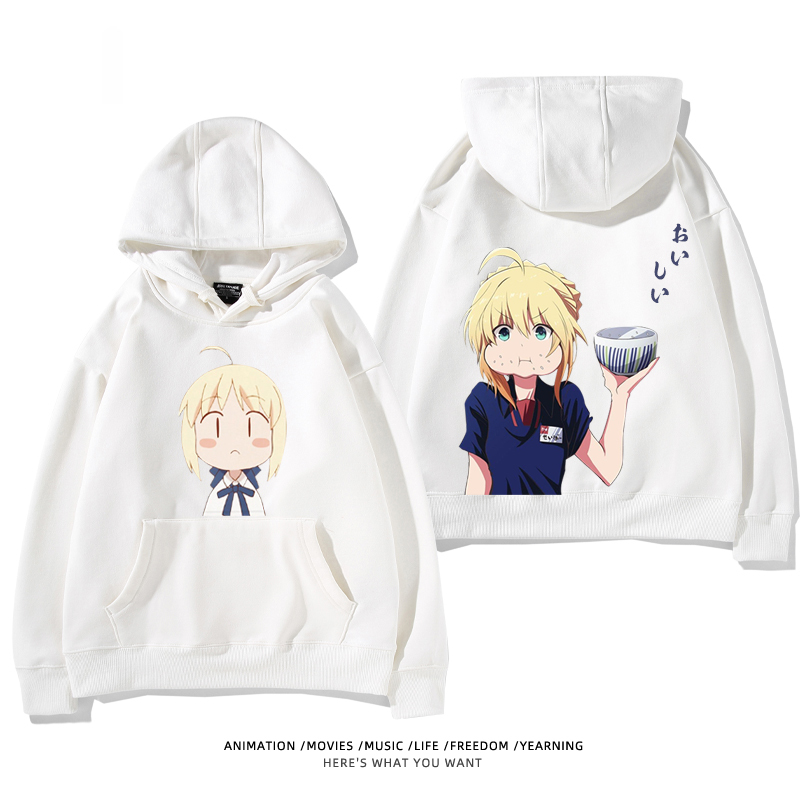 fate 2024秋冬新款親子情侶裝薄絨款連帽衛衣