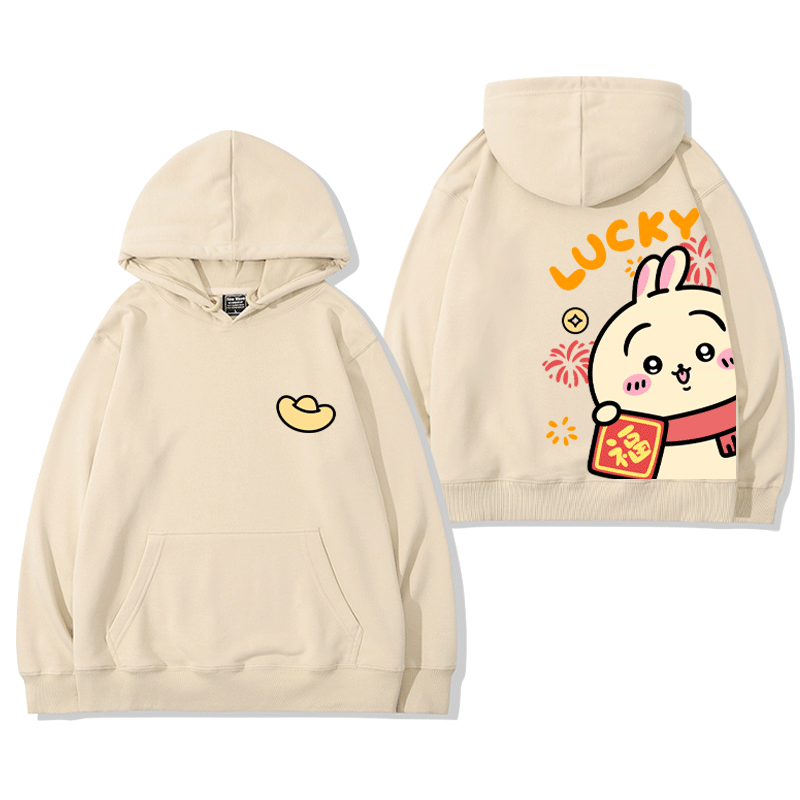 chiikawa 2024秋冬新款親子情侶裝薄絨款連帽衛衣