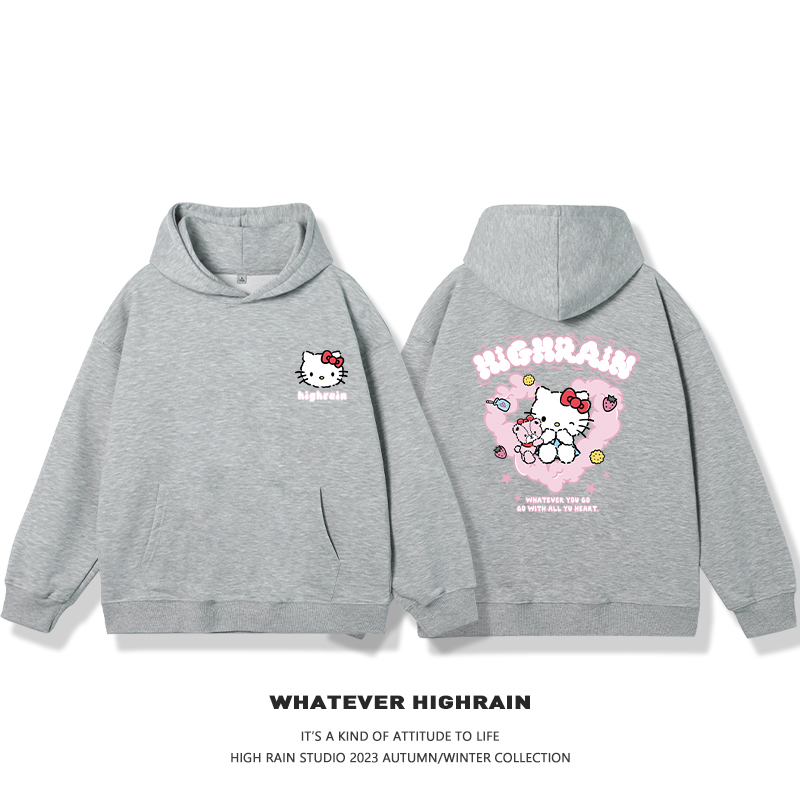 HelloKitty新款 寬鬆百搭 秋冬款 寬鬆連帽衛衣
