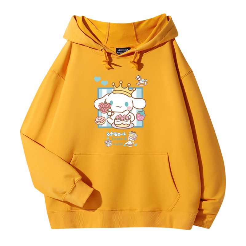 三麗鷗大耳狗聯名衛衣2023秋冬新款親子情侶裝薄絨款連帽衛衣