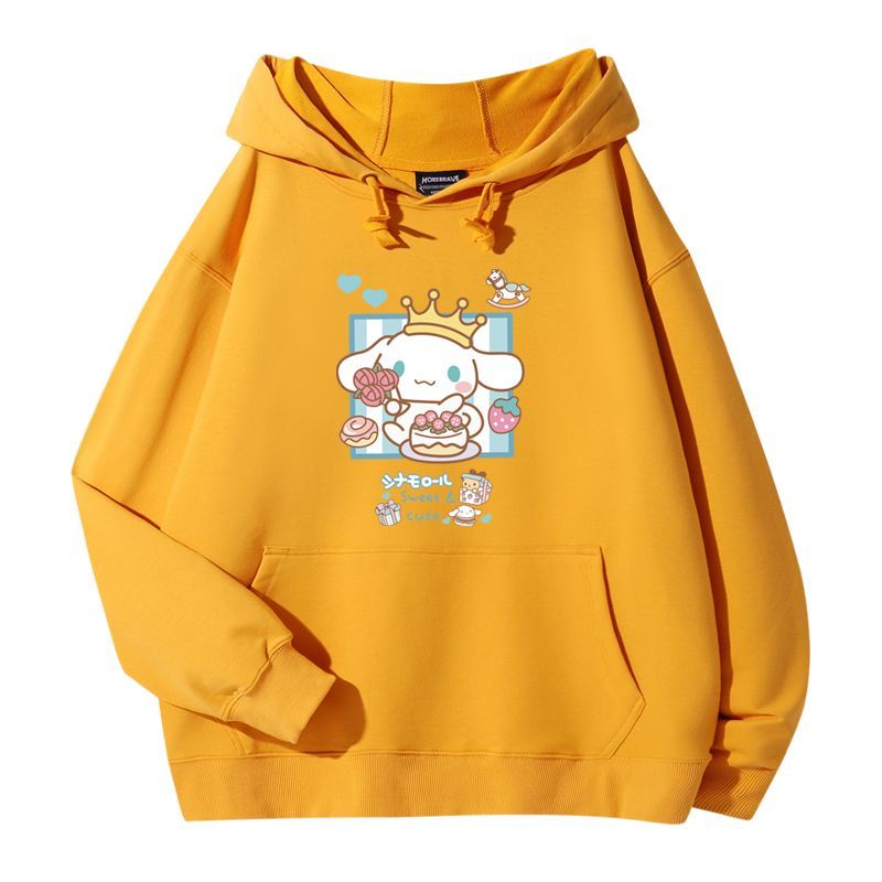 三麗鷗大耳狗聯名衛衣2023秋冬新款親子情侶裝薄絨款連帽衛衣