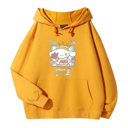 三麗鷗大耳狗聯名衛衣2023秋冬新款親子情侶裝薄絨款連帽衛衣