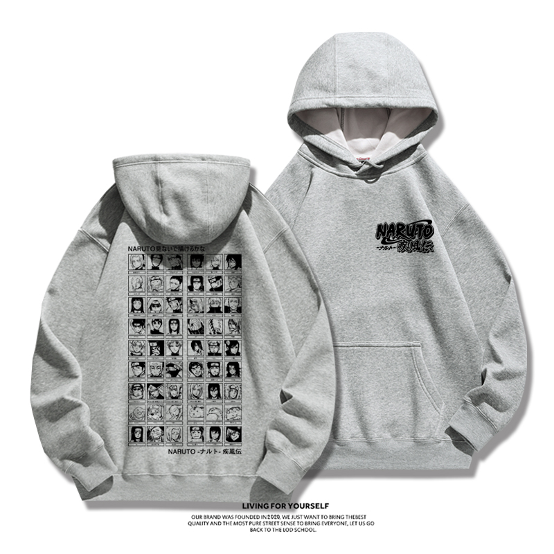 火影忍者 2024秋冬新款親子情侶裝薄絨款連帽衛衣