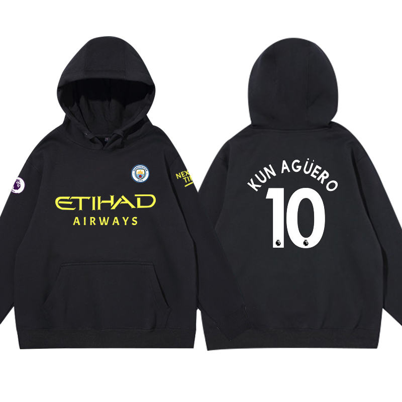 24-25賽季曼城主場球衣17號德布勞內9號哈蘭德 足球球迷 寬鬆百搭 秋冬款 寬鬆連帽衛衣