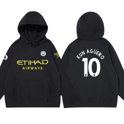 24-25賽季曼城主場球衣17號德布勞內9號哈蘭德 足球球迷 寬鬆百搭 秋冬款 寬鬆連帽衛衣