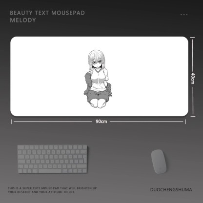 黑白動漫電競超大遊戲加厚防滑鼠標墊