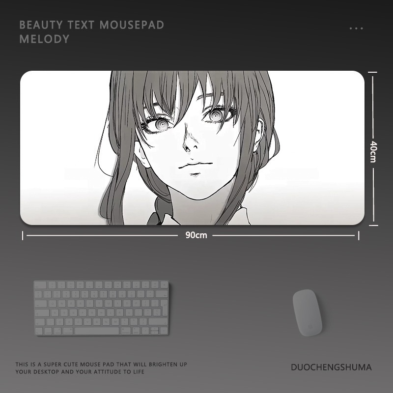 黑白動漫電競超大遊戲加厚防滑鼠標墊