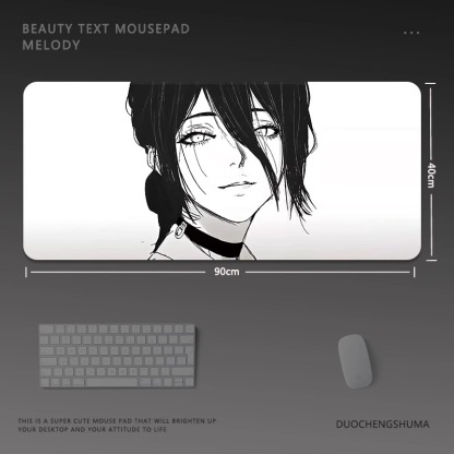 黑白動漫電競超大遊戲加厚防滑鼠標墊