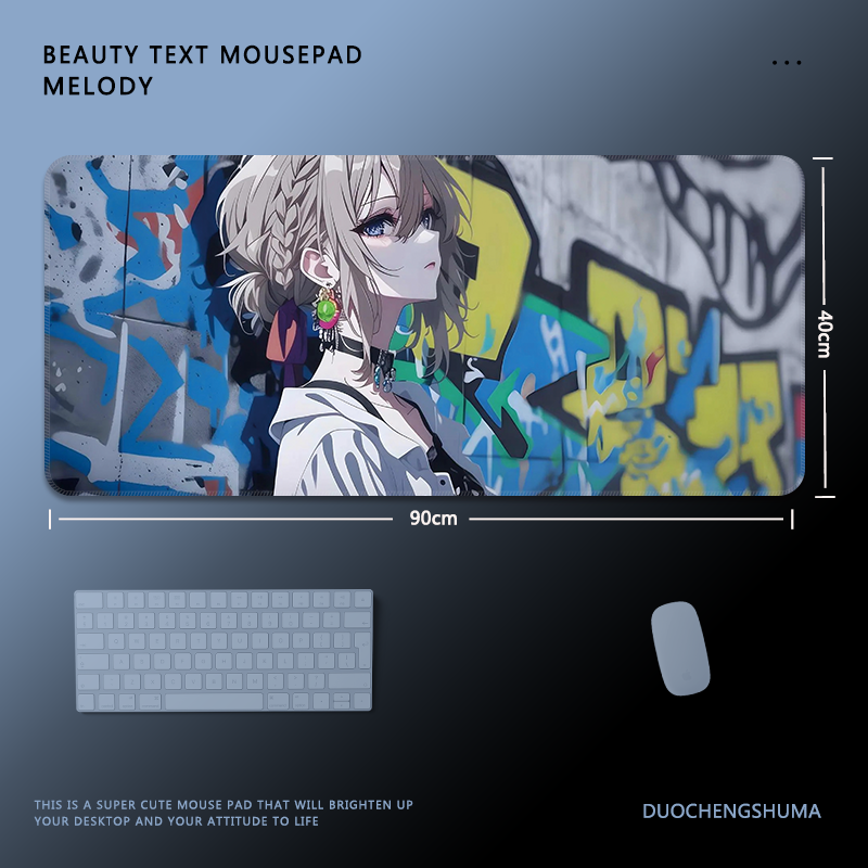 塗鴉墻動漫電競超大遊戲加厚防滑鼠標墊