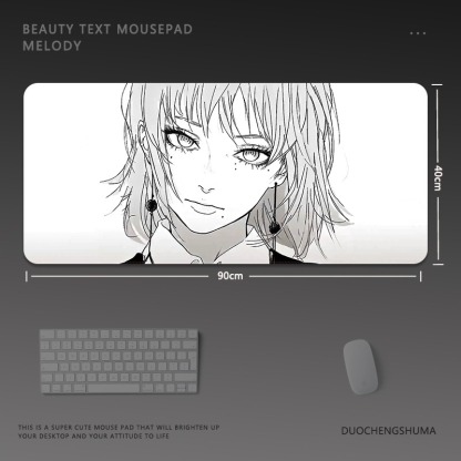 黑白動漫電競超大遊戲加厚防滑鼠標墊