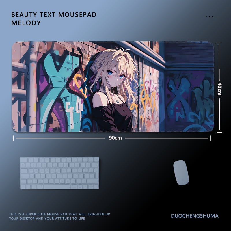 塗鴉墻動漫電競超大遊戲加厚防滑鼠標墊