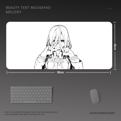 黑白動漫電競超大遊戲加厚防滑鼠標墊