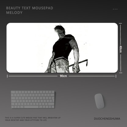 黑白動漫電競超大遊戲加厚防滑鼠標墊