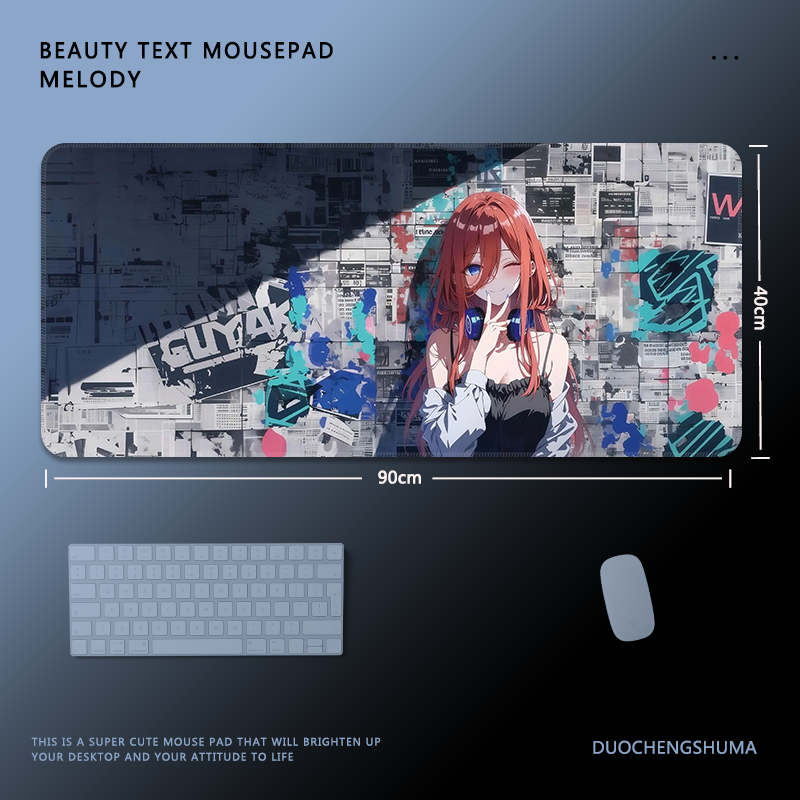 塗鴉墻動漫電競超大遊戲加厚防滑鼠標墊