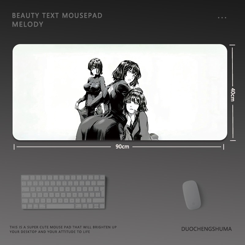 黑白動漫電競超大遊戲加厚防滑鼠標墊