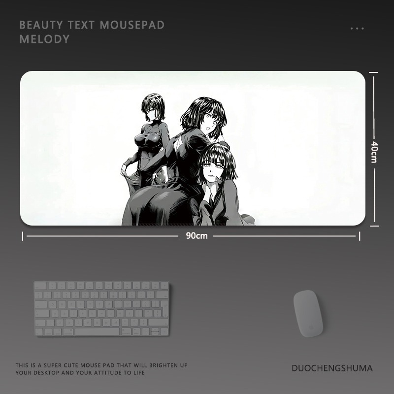 黑白動漫電競超大遊戲加厚防滑鼠標墊
