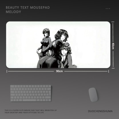 黑白動漫電競超大遊戲加厚防滑鼠標墊